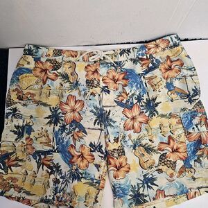 Mens Caribbean Joe Multicolored Board Trunks Sz XL Drawstring Coastal Beach Q314